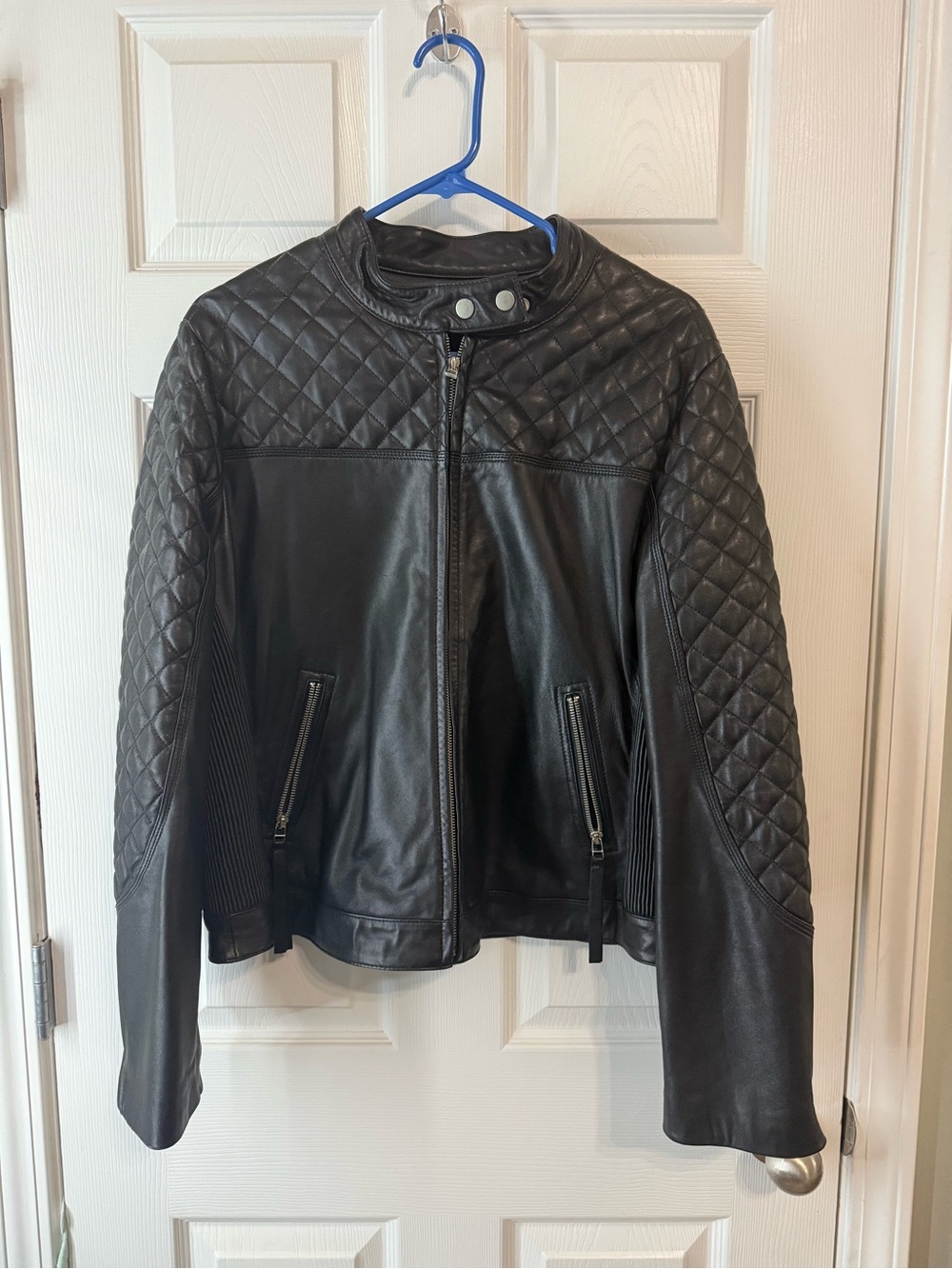Moda International Black Lamb Leather Jacket